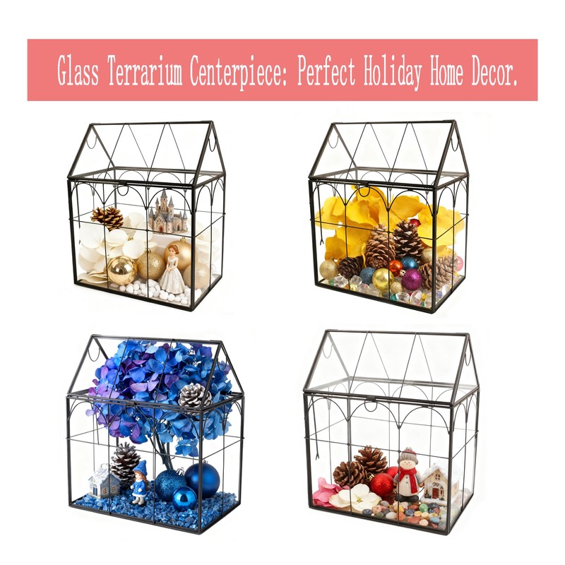 ELEGANTLIFE Glass Geometric Plant Terrarium,Succulent & Air Planter for Home