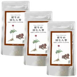 田七人参 サプリ 有機田七人参使用 200mg×300粒 ×3個セット サポニン 6,960mg 伝七 高麗人参 健やか田七人参