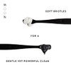 Moon Toothbrushes, Soft Bristle, White and Black Sleek Toothbrushes, 2