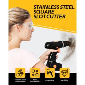 Allyplay Upgraded Stainless Steel Square Slot Cutter Oscillating Tool, Drywall Outlet Cutout Tool, One Step in Place Electrical Box Cutter for Drywall, Wood, Plastic, Metal (2 Pack)