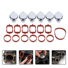 inlet manifold gasket m57 Swirl Flap flaps delete, 6x 33mm Diesel Swirl Flap Blanks Bungs Intake Gaskets Kit for 320d 330d 520d 525d 530d 730d
