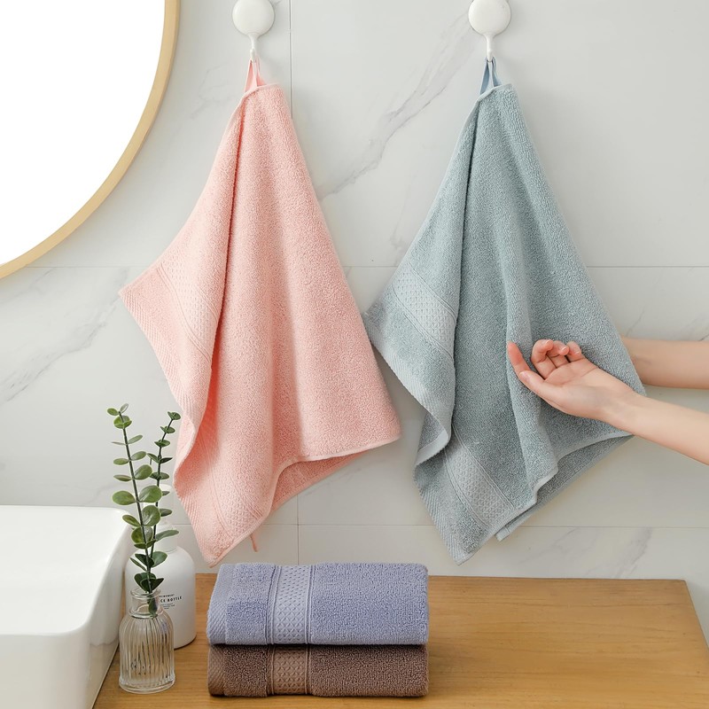 QAJ 6 Pack Hand Towel Set, 16 by 28 inches,
