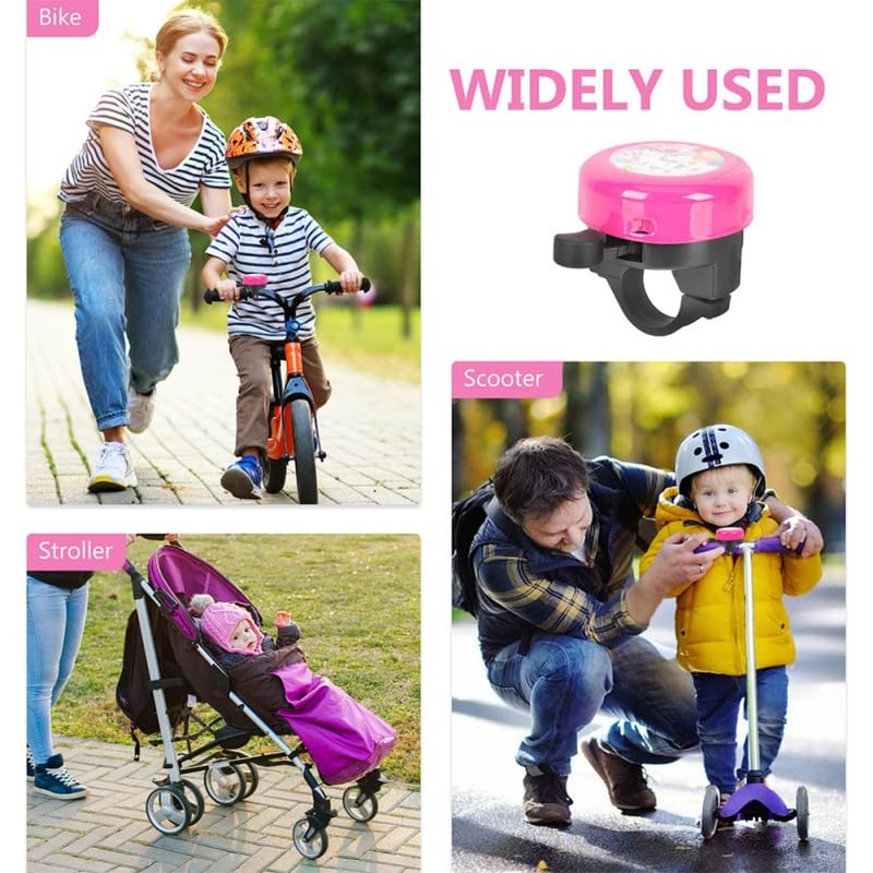 Kisangel 2pcs Bicycle Bell for Kids - Unicorn Bike Ring