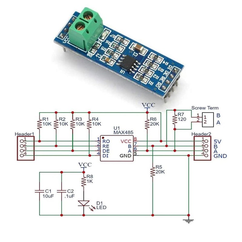 ARCELI 5 Pieces 5 V MAX485 Module TTL to MCU