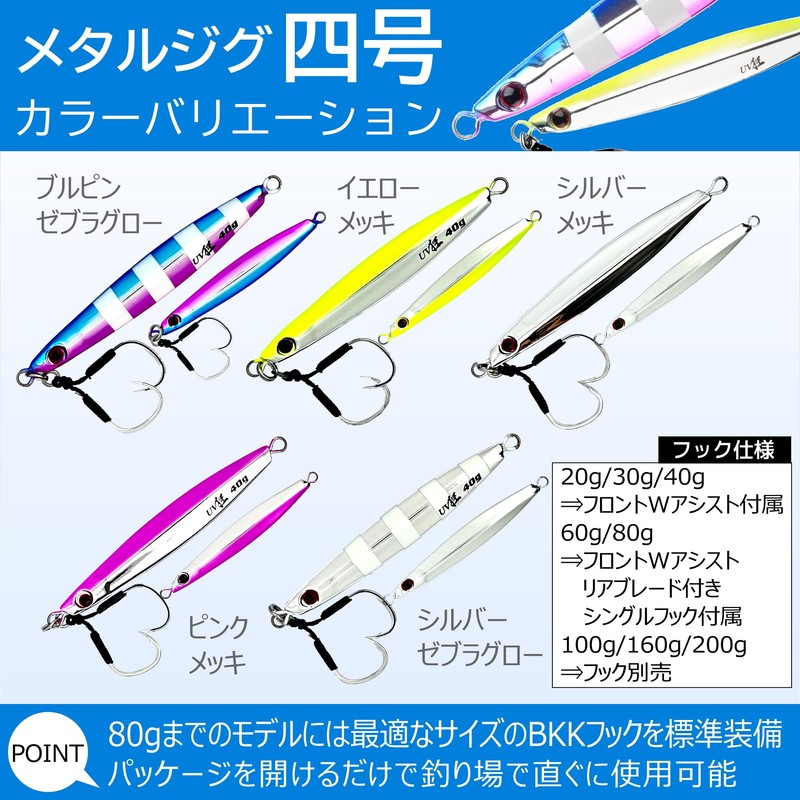 Allgu Metal Jig No. 4 Yongo UV Crazy 40g Yellow