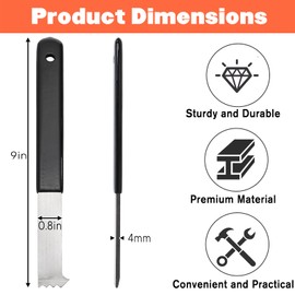 Lawei 2 Pack Paver Puller, Heavy Duty Paver Removal Tool with Joint Scraper Micro Teeth and Gripper Slots, Paver Extractor Tools for Garden, Lawn, Patio, Brick, Block Replacement, Rubber Handle
