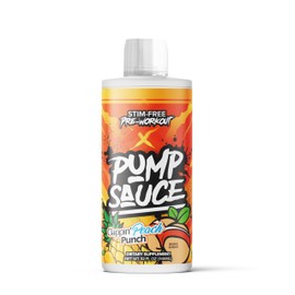Pump Sauce Pre-Workout - 32 oz, Clappin Peach Punch, No Caffeine, Full Spectrum Liquid, Gluten Free, Vegan, Zero Sugar