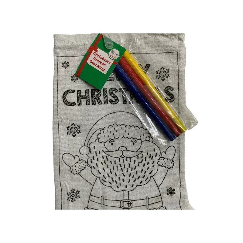 Simply Holiday Christmas Stocking Color Your Own Canvas Fabric Stocking