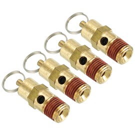 PATIKIL 1/4" Male NPT Safety Valve, 4 Pack Air Pressure Release Valve for Air Compressor, 125PSI Set Pressure