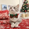 BLAZURY Christmas Dog Collar with Bow Removable Adjustable Holiday Plaid