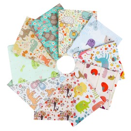 Craftido -25 Options- 100% Cotton Quilting Fabric Bundles 10pcs Fat Quarters 46x53cm (18”x21”)-Medium Weight 5.2 oz- for Quilting, Sewing Project, Patchwork, DIY Crafts – Wild Animal