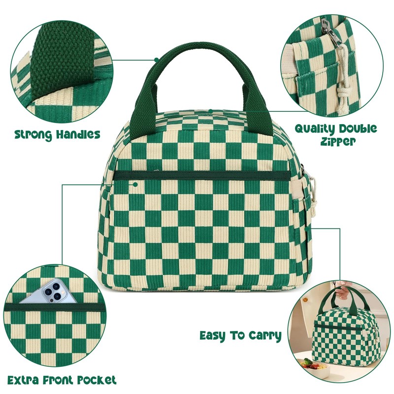 Bluboon Lunch Box for Women men Insulated Cute Corduroy Lunch