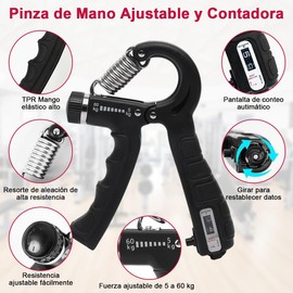 Ejercitador de Mano 6 en 1, Fortalecedor de Agarre, Hand Grip Ejercicio Fortalece dedos palma antebrazo, con resistencia ajustable para gimnasio rehabilitación uso diario, Entrenamiento Antebrazo