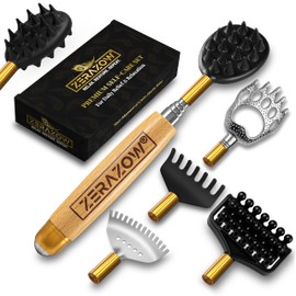ZERAZOW® Telescopic Back Scratcher (5 Detachable Heads) for Men & Women | Valentine’s Day & Birthday Gifts for Dad | Premium Extendable Itch Relief & Massage Tool | Gifts for Him, UK Brand