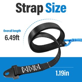64in Plow Strap fit for ATV UTV Winch, Heavy Duty Snow Plow Lift Strap Use with Standard or Wide Winches