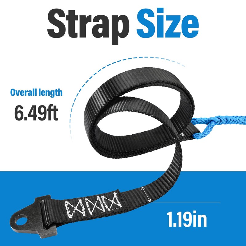 64in Plow Strap fit for ATV UTV Winch, Heavy Duty