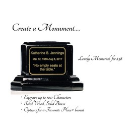 Earth Memorials Keepsake Elite Urn Stand - Custom ENGRAVE - Black/Gold Small, Display Stand for Cremation Urn Human Ashes, Funeral or Burial Urns - Click on Storefront for Exclusive (Mini) Urns, P-01
