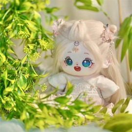 niannyyhouse 20cm Plush Doll Long Hair Girl Humanoid Stuffed Body no Attribute 8" Normal Body Dress Up Gifts (a-52-with Skeleton)