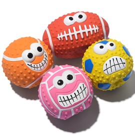 Pelotas Sonoras para Perros, Divertidos Juguetes de Goma de Látex Interactivos con Sonajero, Pelota Elástica y Suave de 2,2'' para Cazar y Recoger, Id