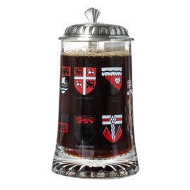 Canadian Coat of Arms and Provinces Beer Stein with Metal Lid and Thumb Lift