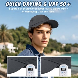 TAGVO Baseball Cap Men Women Pack of 2 Foldable Adjustable UV Protection Quick Drying Breathable Baseball Cap Lightweight Foldable Sports Running Cap for Travel Outdoor Tennis Golf Fishing Travel