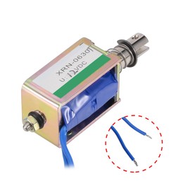 sourcing map DC 12V 10N 10mm Hub Push Pull Type Open Frame Solenoid Electromagnet XRN-0630T