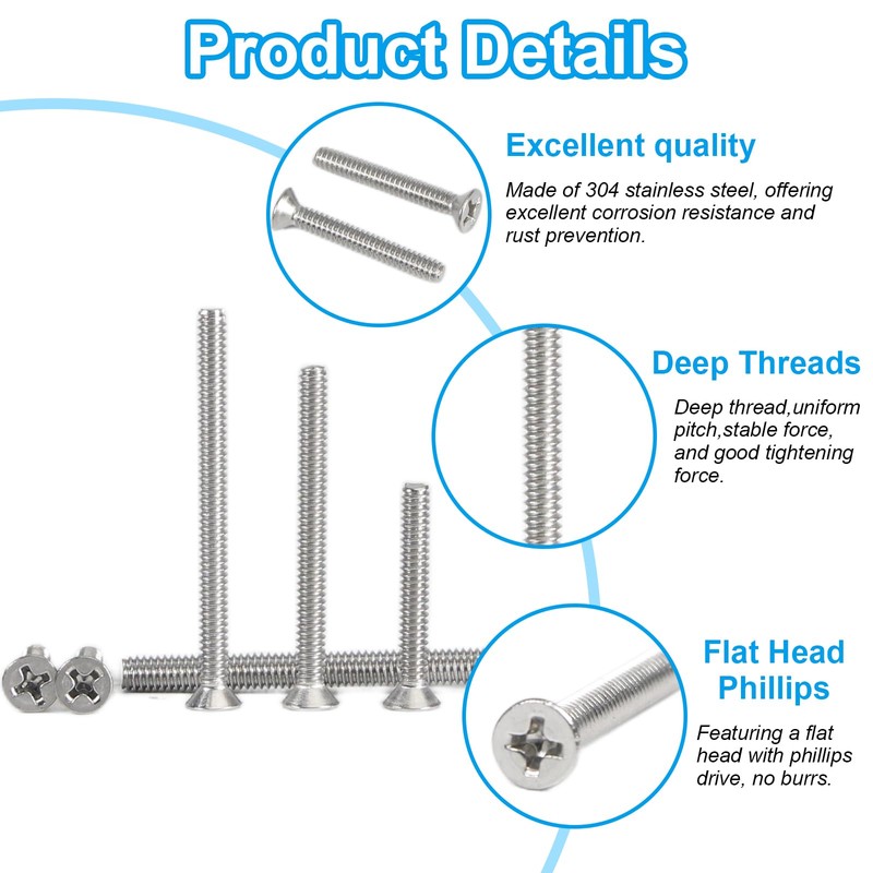 Yinpecly 50Pcs 6-32 Machine Screws, Extra Long Outlet Screws