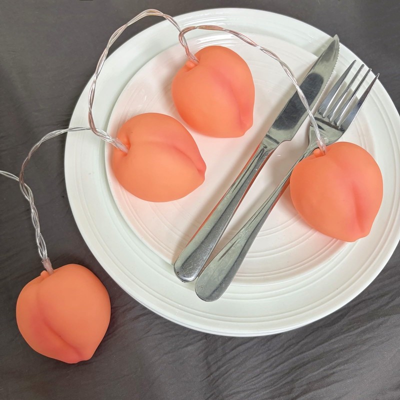 Peach String Lights,Peach Decor Night Light Battery Powered Pink Peach
