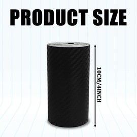 KUQUTIDY 33FT x 4" Carbon Fiber Wrap Black Vinyl Wrap for Cars, Anti-Collision Car Door Edge Guards Protection Tape, Door Sill Window Trim Protector, Universal Chrome Delete Vinyl Wrap for Vehicles