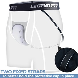Legendfit Men Football Compression Shorts w/Cup Straps Protective Athletic Sliding Underwear Baseball Lacrosse Cricket