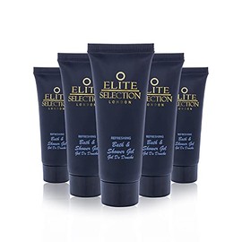 30 Ml Elite Selection London Bath & Shower Gel Tubes Easy to Carry Bath & Shower Gel Suitable for Sensitive Skin Refreshing Body Was Eurosplash Amenities Hotel B&B Guest House Gym Travel Pack of 25