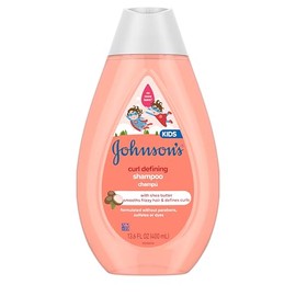 Johnson's Baby - Champú para niños sin lágrimas que define los rizos con manteca de karité, 13.6 onzas líquidas