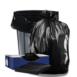 Plasticplace 95-96 Gallon Trash Bags │ 2.0 Mil │ Black Heavy Duty Garbage Can Liners │ 61” x 68” (50 Count)