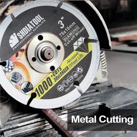 SHDIATOOL Diamond Cutting Wheel 75MM for Metal,Cut Off Disc on Rebar, Steel, Iron and INOX with Arbor 10mm