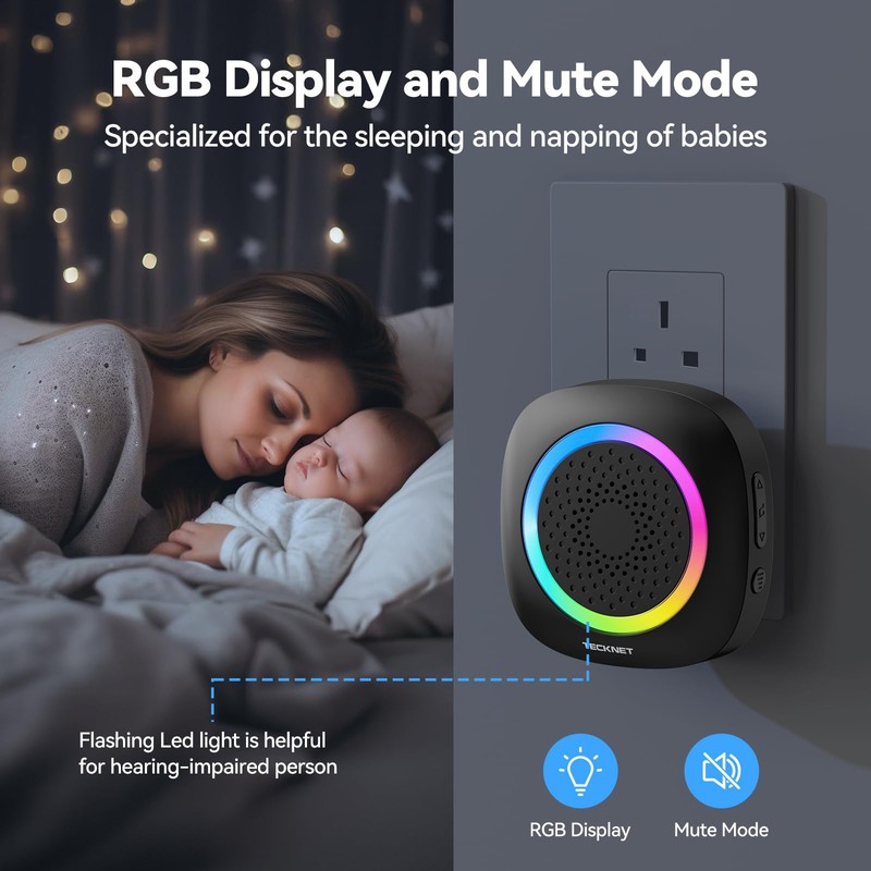 TECKNET Wireless Door and Window Open Sensor Alarm Chime, 1000Ft