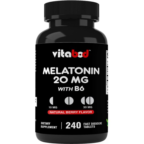Vitabod Melatonin 20 mg - 240 Fast Dissolve Tablets -