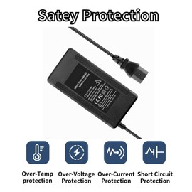 Cazxooy 48V 12AH 1.8-2.0A Electric Bike Motor Scooter Lead Acid Battery Adapter Power Charger Supply Cord 4 Feet (3 Holes Plug)