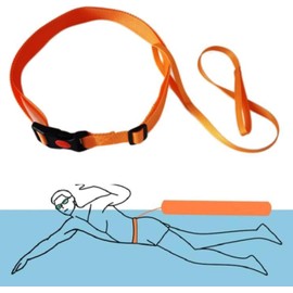 Orange Swimming Training Belt, Pool Training Belts | Swim Resistance Belt, Pool Swim Leash | Swim Tether Belt, Strap for Inflatable Buoy Tow Float Air Bag, Water Resistance Exerci Training Equipment