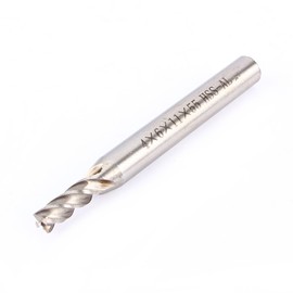 End Mill Metal 4 mm, HSS Cutter 8 mm Shank, 4-Groove End Mill Set with Straight Shank, 6 x 11 x 55 mm