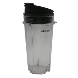 Replacement parts Blender16 Ounce Cups with Sip & Seal Lid,Compatible with Nutri Ninja blender BL200 30/ BL201 30/BL201C 30/BL203QBK 30 BL100 30/BL102 30/BL101 30 (3tabs 16oz cup, Grey)