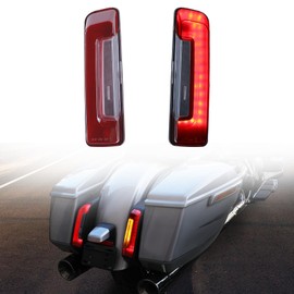 LED Rear Light Fender Saddlebag Taillight for Road Glide Street Glide, Red Lenses Side Auxiliary Turn Signal DRL Break Filler Panel Lamp for Harley Road Glide Street Glide 2024-2025,CVO 2023-2025