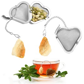 2PCS Loose tea infuser，Stainless Steel Tea Strainers for Loose Tea，tea leaves infuser，Fine mesh tea ball + crystal pendant，Suitable for brewing all loose leaf teas (2, Citrine)
