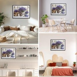 DAERLE Lavender Basket Bouquet Diamond Painting, 5D Diamond Art Kits Lavender, Diamond Painting Kits for Adults, Diamond Art Kits Diamond Picture Arts for Home Wall Decor 40x30cm