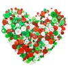 1600Pcs Red Green and White Christmas Buttons in Bulk Mixed
