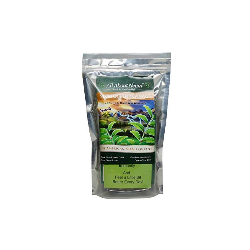 Neem Queen Pyramid Tea Bags (60 Count) Loose Sachet -