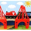 OrgMemory Railway Set, 3 Pieces Hanging Bridge, Wooden Train Railway