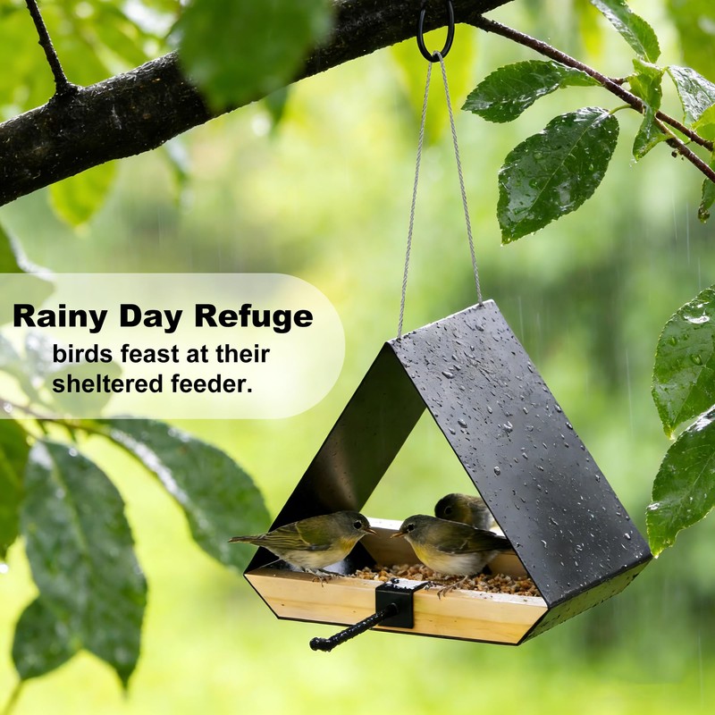 HOSUN Modern Metal Roof Hanging Wild Bird Feeder