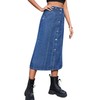 NIGHTMISS Womens High Waisted Washed Button Front Denim Long Skirt