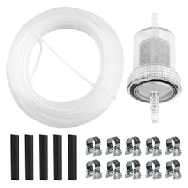 Car Fuel Filter Kit, 17PCS Car Air Parking Heater Tube Replacement Fuel Pipe Line with Hose Clip, 5M Fuel Filter Tube Crude Oil Heater for Webasto Eberspacher, Durable Diesel Heater Fuel Line Kit