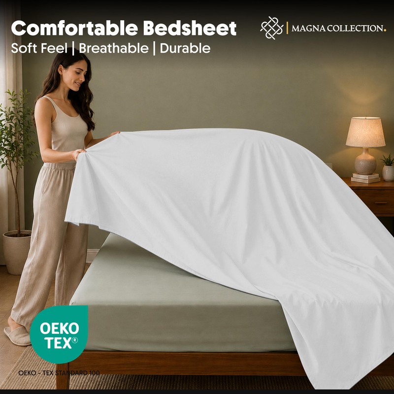 MAGNA COLLECTION King Flat Bed Sheet 275 x 265 cm